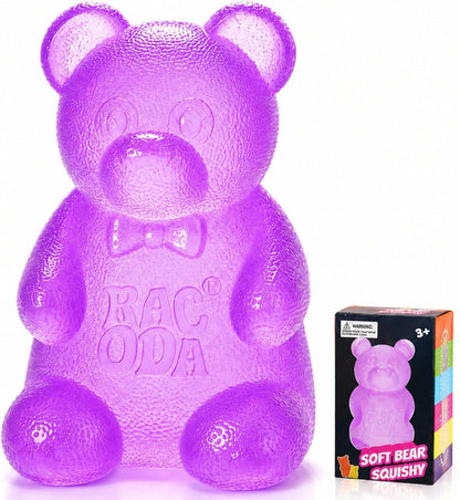 Gummy Bear Squishy, Sensory Fidget Toy Toys for Anxiety Stress Relief,Squishies Sensory Toy for Adults Kids Teens,Purple Stress Ball for Classroom Prize, Birthday Gifts Party Favors - US 8703