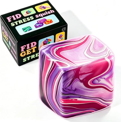 1 Pack Fidget Toys Squishy Stress Cube, Stress Balls for Kids Adults Squishies Stress Relief, Ice Sugar Sensory Toys for Kids with Autism, Fidgets for Classroom Prize Toys(Purple,1 Pack) - US 3007